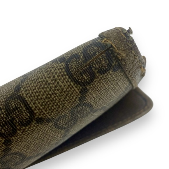 Vintage Gucci Leather/Vinyl Bifold Brown Wallet GG Gold Hardware GG Monogram Web - Picture 17 of 17